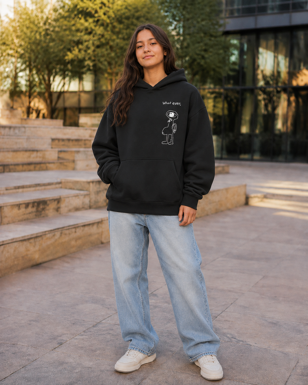 Drop 001 - Whatever - Black Oversized Pullover
