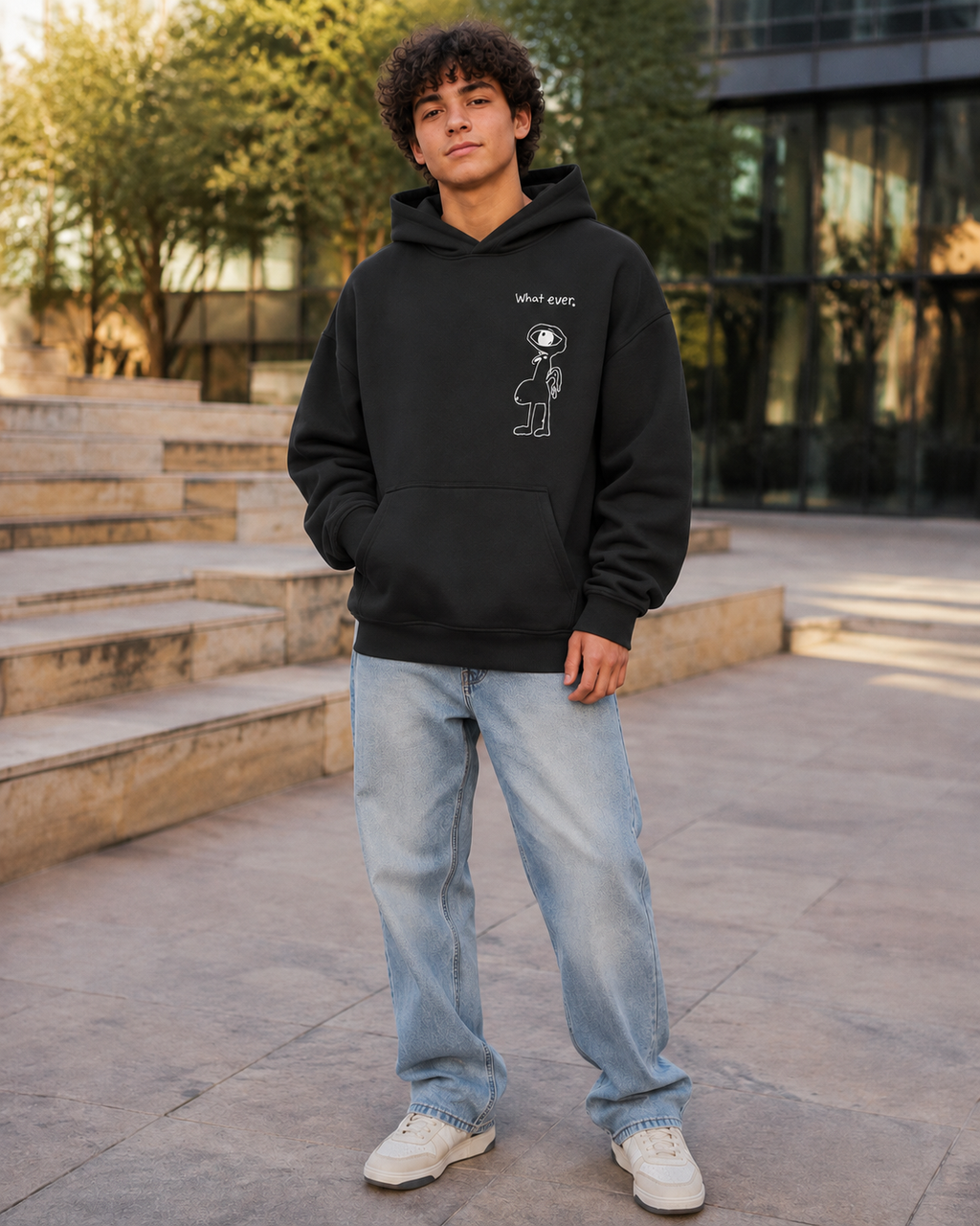 Drop 001 - Whatever - Black Oversized Pullover